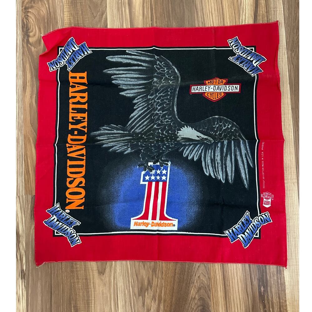 Harley Davidson Vintage #1 Bandana Handkerchief w/ Eagle Graphic